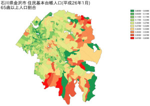 石川県金沢市　住民基本台帳人口（平成26年1月）65歳以上人口割合