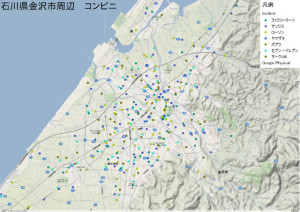 石川県金沢市周辺　コンビニ